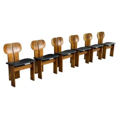 Pamono Africa Dining Chairs by Tobia & Afra Scarpa for Maxalto, 1976, Set of 6><noscript><img width=