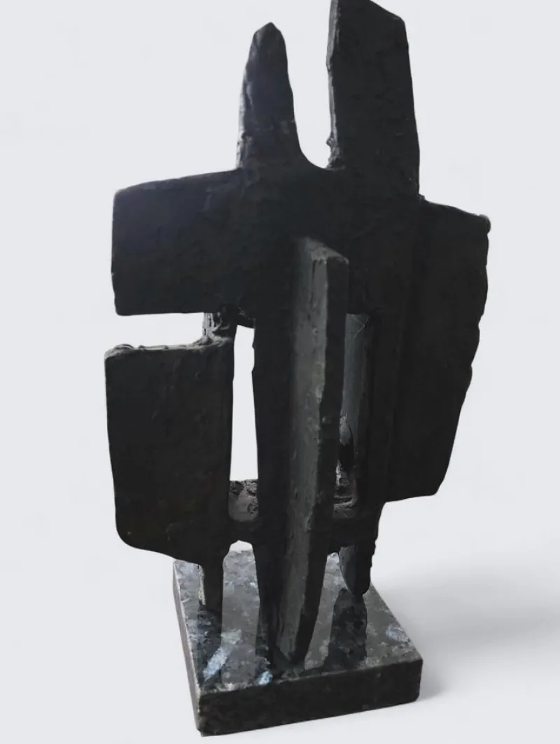 Pamono After Alicia Penalba, Brutalist Modernist Sculpture, 1955, Clay> Sculpture