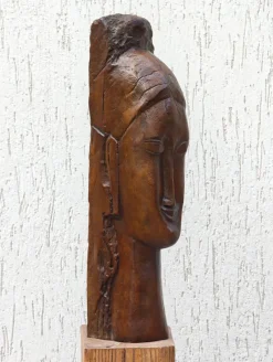 Pamono After Amedeo Modigliani, Tête de Femme, Bronze Sculpture> Sculpture