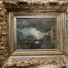 Online Pamono After Barbizon, Shepherd and His Flock in the Forest, 19th Century, Painting on Panel, Framed