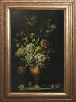 Pamono After Bosschaert, Flowers Still Life, 2008, Oil on Canvas, Framed> Old Masters