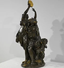 New Pamono After Clodion, Bacchanal, Late 1800s, Bronze