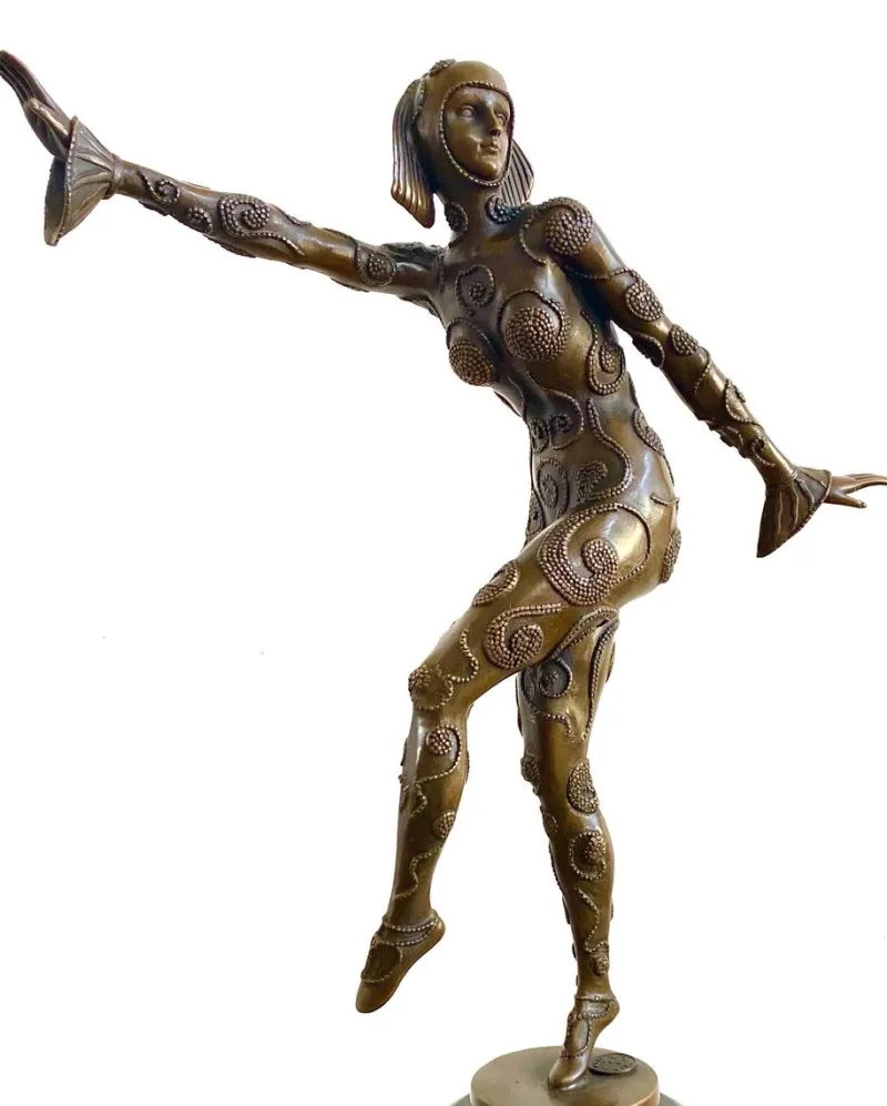 Pamono After D H Chiparus, Art Deco Phoenician Dancer, 1920s, Bronze> Art Deco
