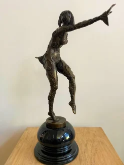 Pamono After D H Chiparus, Art Deco Phoenician Dancer, 1920s, Bronze><noscript><img width=