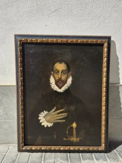 Clearance Pamono After El Greco, The Nobleman with His Hand on His Chest, 1924, Oil Painting, Framed