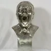 Outlet Pamono After Frank Xaver Masserschmidt, Yawning Bust, Silvered Wax Sculpture