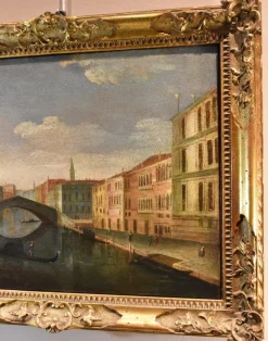 Best Pamono After Gabriele Bella, Venice, Ponte Delle Guglie, 1790, Oil on Canvas, Framed