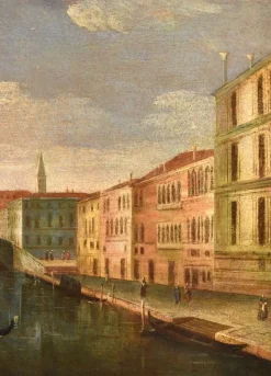 Best Pamono After Gabriele Bella, Venice, Ponte Delle Guglie, 1790, Oil on Canvas, Framed
