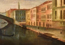 Best Pamono After Gabriele Bella, Venice, Ponte Delle Guglie, 1790, Oil on Canvas, Framed