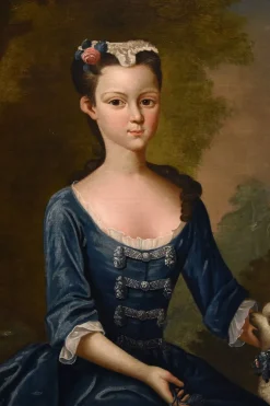 Pamono After George Knapton, Portrait of Lady, 1750, Oil on Canvas, Framed> Old Masters