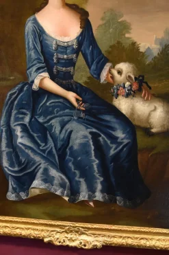 Pamono After George Knapton, Portrait of Lady, 1750, Oil on Canvas, Framed><noscript><img width=