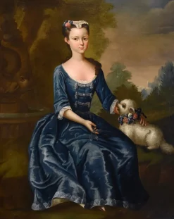 Pamono After George Knapton, Portrait of Lady, 1750, Oil on Canvas, Framed><noscript><img width=