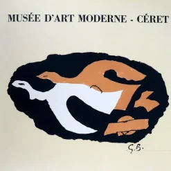 Pamono After Georges Braque, Museum of Modern Art Céret, 1983, Lithograph Poster><noscript><img width=