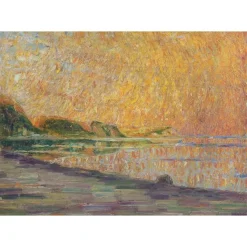 Online Pamono After Georges Lemmen, Beach Scene with Cliffs, Oil on Canvas, 1911