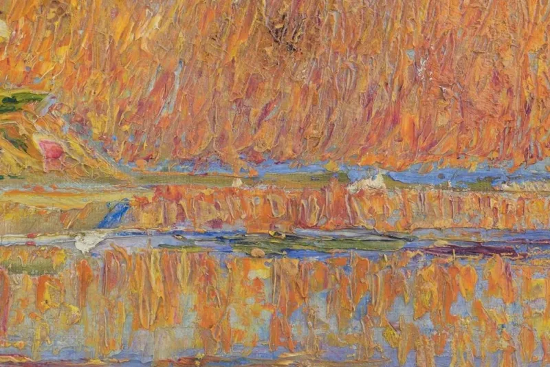 Online Pamono After Georges Lemmen, Beach Scene with Cliffs, Oil on Canvas, 1911