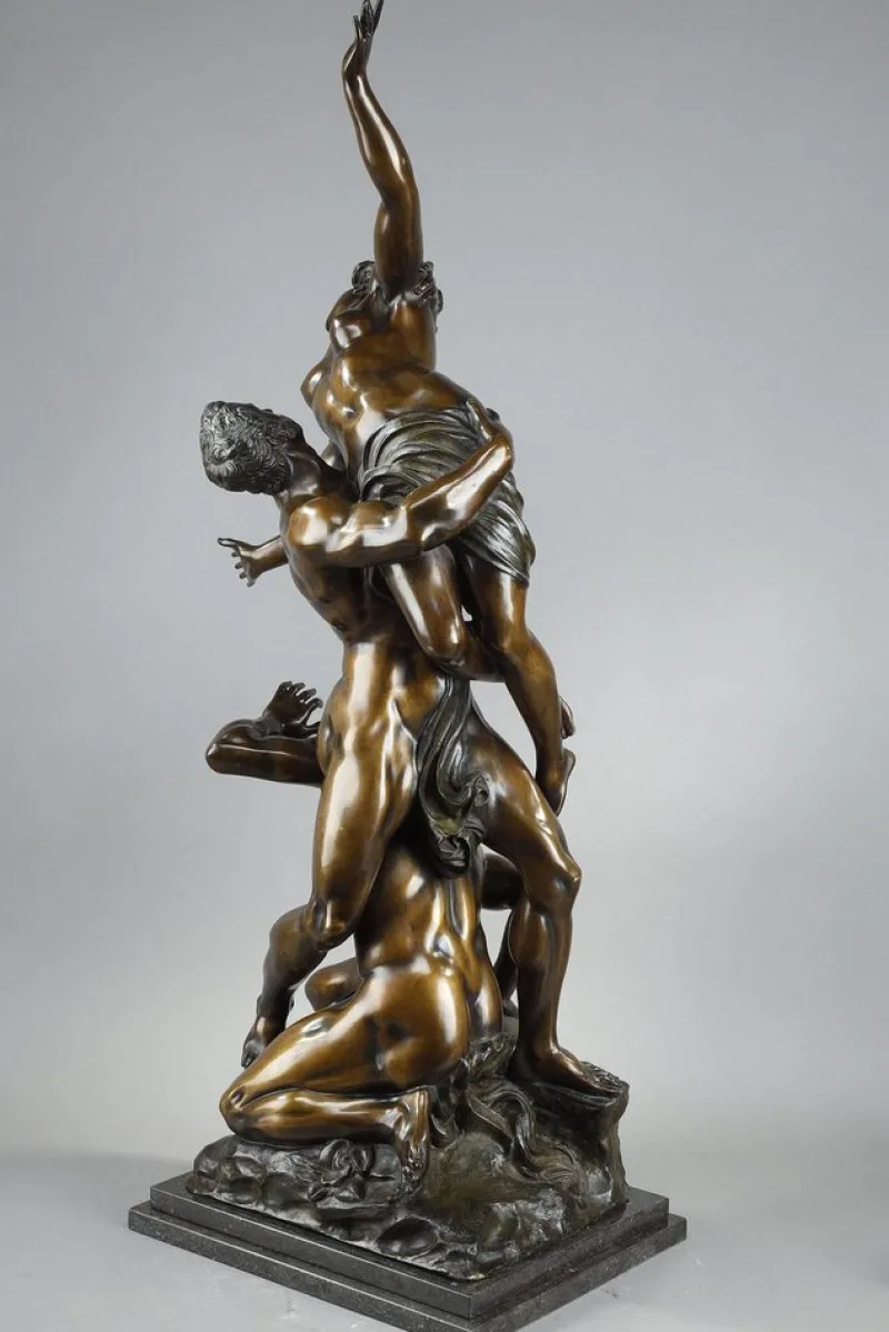 Pamono After Giambologna, Abduction of the Sabine Women, 19th Century, Large Bronze Sculpture> Sculpture