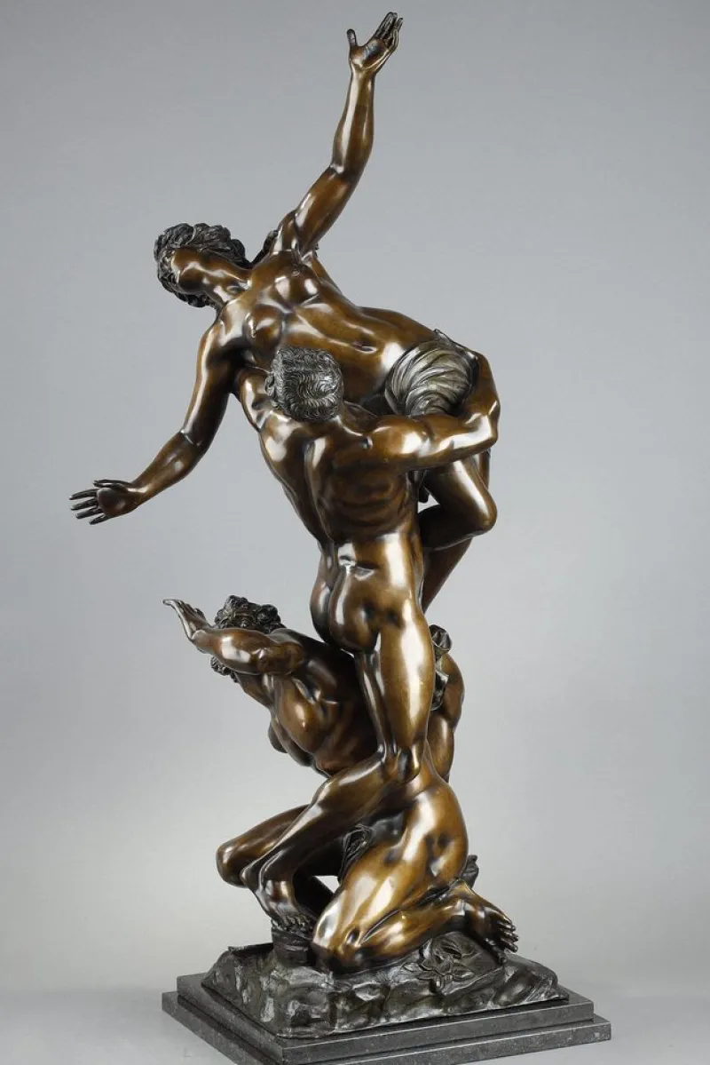 Pamono After Giambologna, Abduction of the Sabine Women, 19th Century, Large Bronze Sculpture> Sculpture