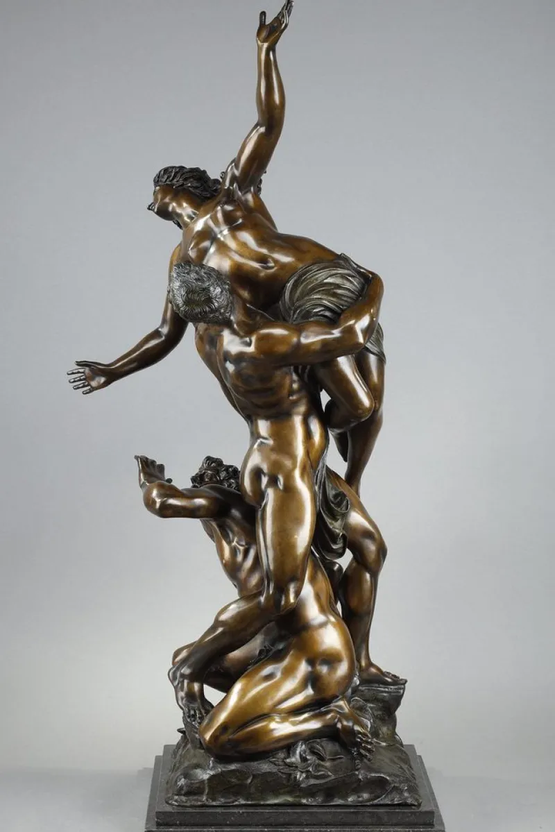 Pamono After Giambologna, Abduction of the Sabine Women, 19th Century, Large Bronze Sculpture> Sculpture