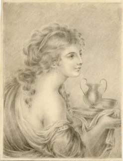 New Pamono After Giovanni Battista Cipriani, Hebe, Early 19th Century, Graphite Drawing