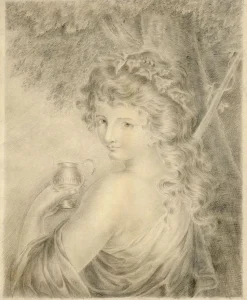 Hot Pamono After Giovanni Battista Cipriani, Bacchante, Early 19th Century, Graphite Drawing