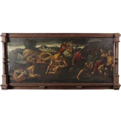 Pamono After Giulio Sanuto, Scene with Mythological Subject, 17th Century, Oil on Canvas, Framed> Old Masters