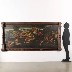 Pamono After Giulio Sanuto, Scene with Mythological Subject, 17th Century, Oil on Canvas, Framed> Old Masters