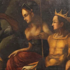 Pamono After Giulio Sanuto, Scene with Mythological Subject, 17th Century, Oil on Canvas, Framed><noscript><img width=