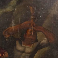 Pamono After Giulio Sanuto, Scene with Mythological Subject, 17th Century, Oil on Canvas, Framed><noscript><img width=