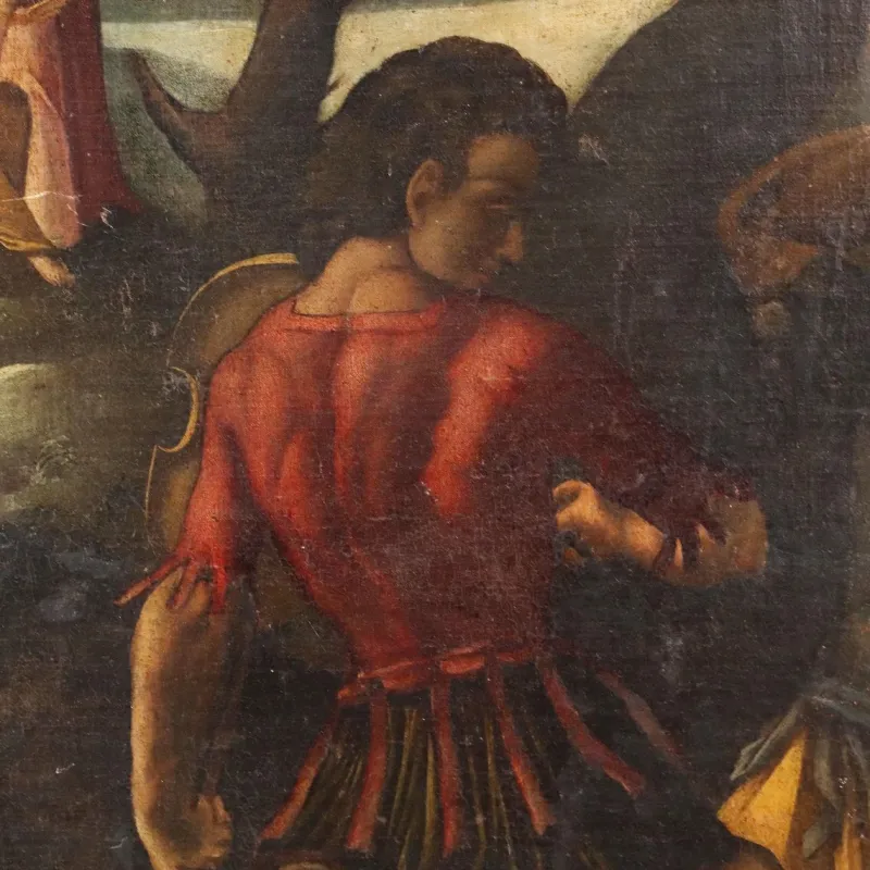 Pamono After Giulio Sanuto, Scene with Mythological Subject, 17th Century, Oil on Canvas, Framed> Old Masters