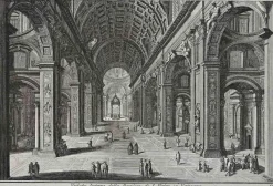 Discount Pamono After Giuseppe Vasi, Interior of S.Pietro in Vaticano, Etching, 18th Century