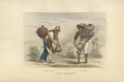 Pamono After Gustave Janet, Mexican Water Carrier and Potter, 1867, Engraving> Contemporary|Prints & Multiples