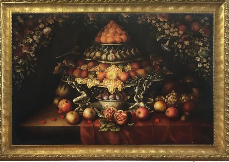 Online Pamono After J. B. Monnoyer, Triumph of Fruit & Flowers, 2008, Oil on Canvas