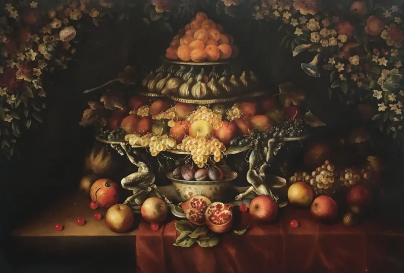 Online Pamono After J. B. Monnoyer, Triumph of Fruit & Flowers, 2008, Oil on Canvas