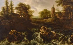 Pamono After Jacob Van Ruisdael, Landscape with Wood, 1670, Oil on Canvas, Framed><noscript><img width=