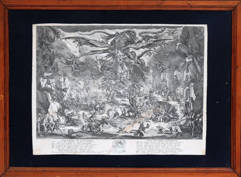 Sale Pamono After Jacques Callot, The Temptation of Saint Anthony, Engraving, 17th Century
