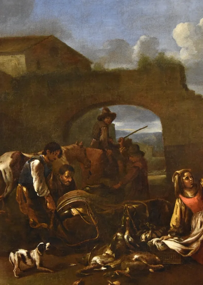 Hot Pamono After Jan Miel, Landscape, 1650, Oil on Canvas