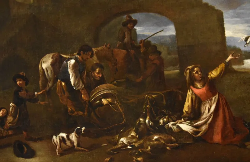 Hot Pamono After Jan Miel, Landscape, 1650, Oil on Canvas