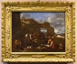 Hot Pamono After Jan Miel, Landscape, 1650, Oil on Canvas
