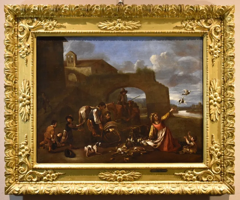 Hot Pamono After Jan Miel, Landscape, 1650, Oil on Canvas