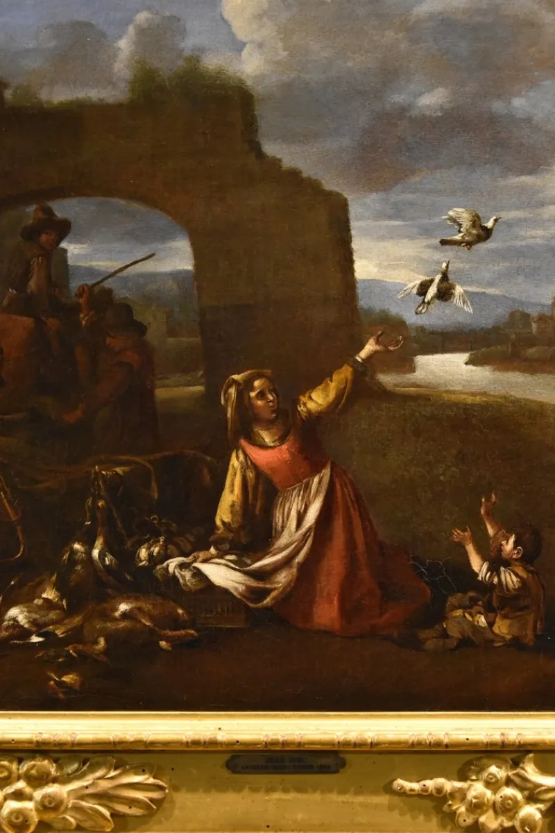 Hot Pamono After Jan Miel, Landscape, 1650, Oil on Canvas