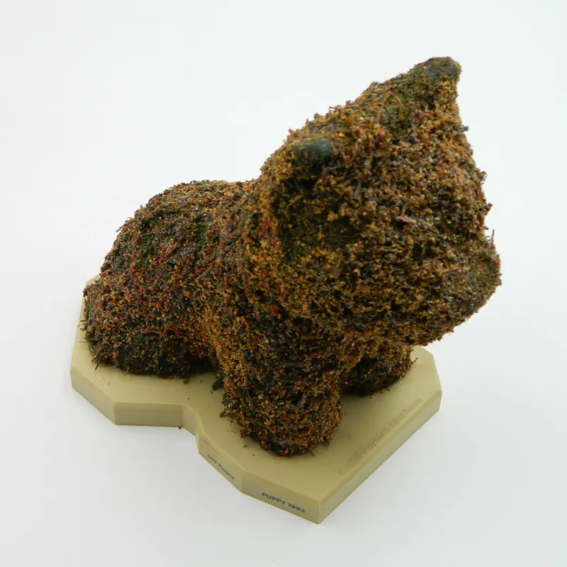 Pamono After Jeff Koons, Puppy Sculpture from Guggenheim Museum Bilbao, 1998, Plastic with Dried Flowers> Sculpture