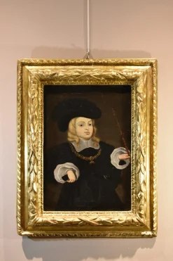 Pamono After Juan Bautista Martínez Del Mazo, Charles II King of Spain Portrait as a Child, 1667, Oil on Canvas, Framed> Old Masters|Classical