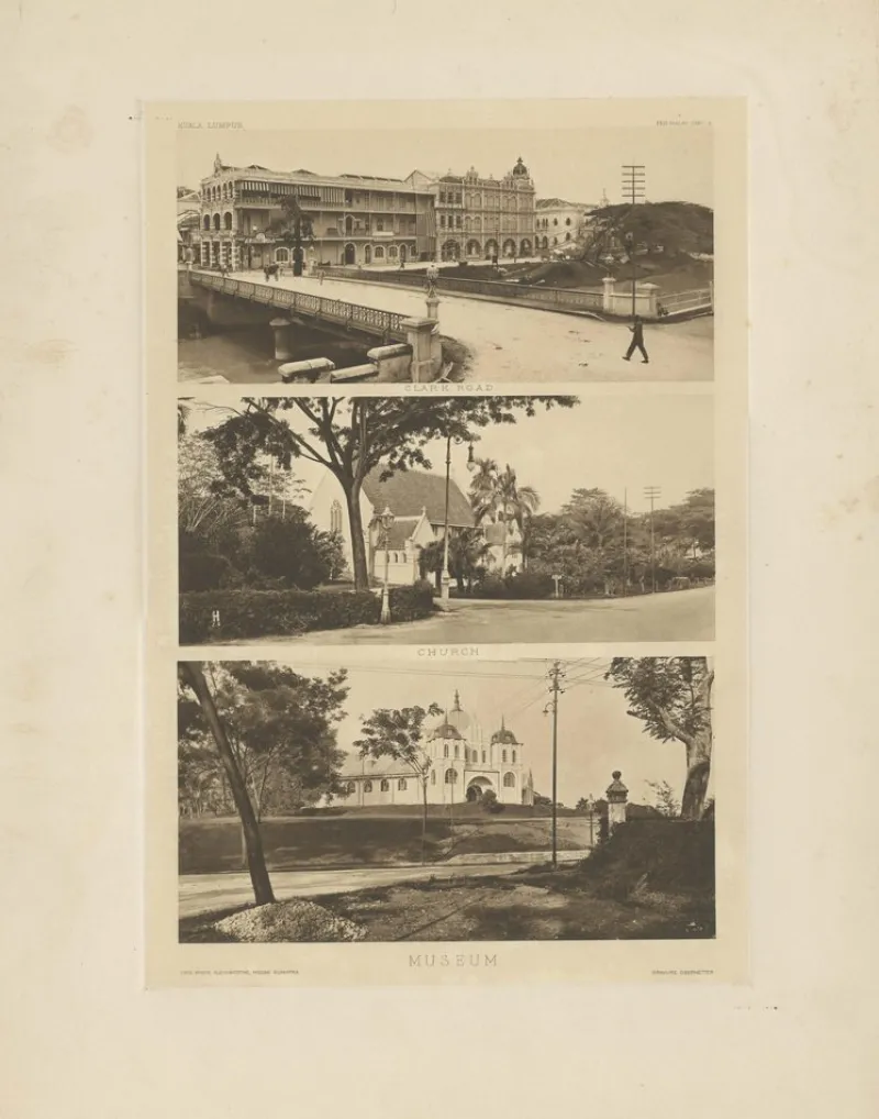 Pamono After Kleingrothe, One Leaf of Kuala Lumpur, Three Views of Malaysia, 1907, Photographic Heliogravure> Photography