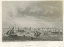 Clearance Pamono After Lebreton, Illustration of Buenos Aires, City and Harbor View, 1867, Engraving