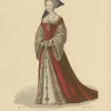 Pamono After Louis Marie Lanté, Anne Boleyn, Queen of England, Handcoloured Engraving, 1900> Prints & Multiples