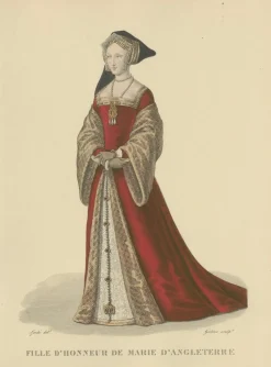Pamono After Louis Marie Lanté, Anne Boleyn, Queen of England, Handcoloured Engraving, 1900> Prints & Multiples