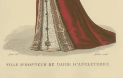 Pamono After Louis Marie Lanté, Anne Boleyn, Queen of England, Handcoloured Engraving, 1900><noscript><img width=