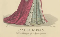 Pamono After Louis Marie Lanté, Anne Boleyn, Queen of England, Handcoloured Engraving, 1900><noscript><img width=