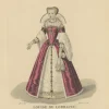 Pamono After Louis Marie Lanté, Costume of Louise De Lorraine, Queen of France, 1900, Print> Prints & Multiples