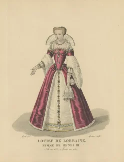 Pamono After Louis Marie Lanté, Costume of Louise De Lorraine, Queen of France, 1900, Print> Prints & Multiples